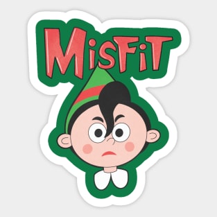 Misfit Elf 3 Red and Green Sticker